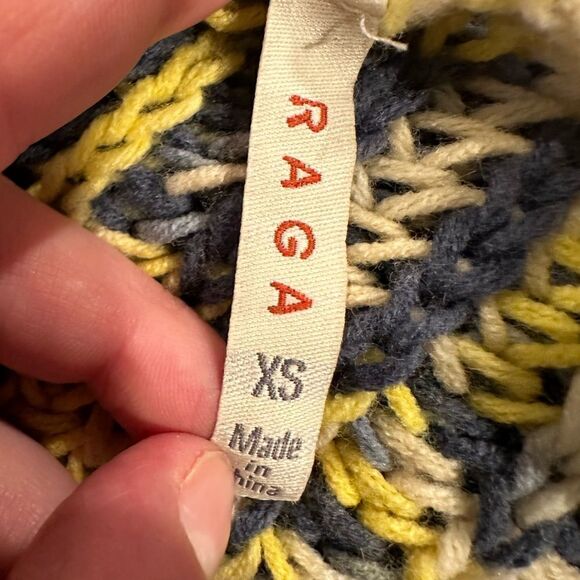 Anthropologie raga chunky knit tie back sweater yellow - Picture 3 of 4